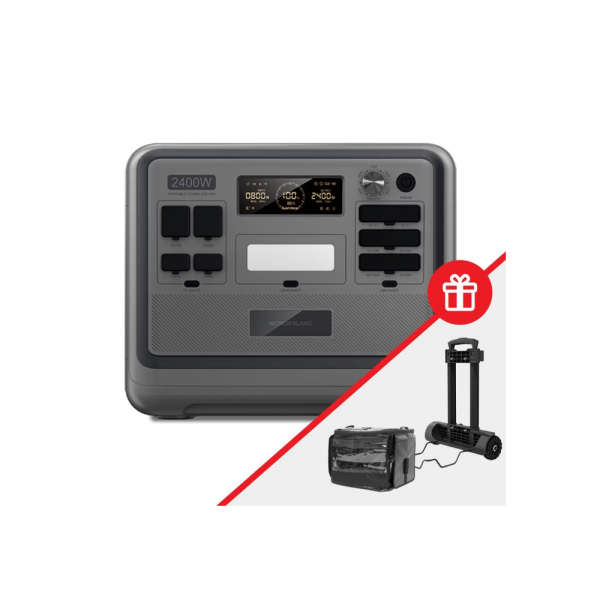 원더스리빙 원더랜드 PPS2400 파워뱅크 캠핑용 인산철 올인원 배터리 2048Wh